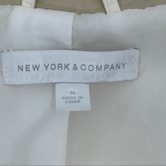 New York & Company Asymmetrical Zip Rain Coat Sz M - Picture 12 of 13